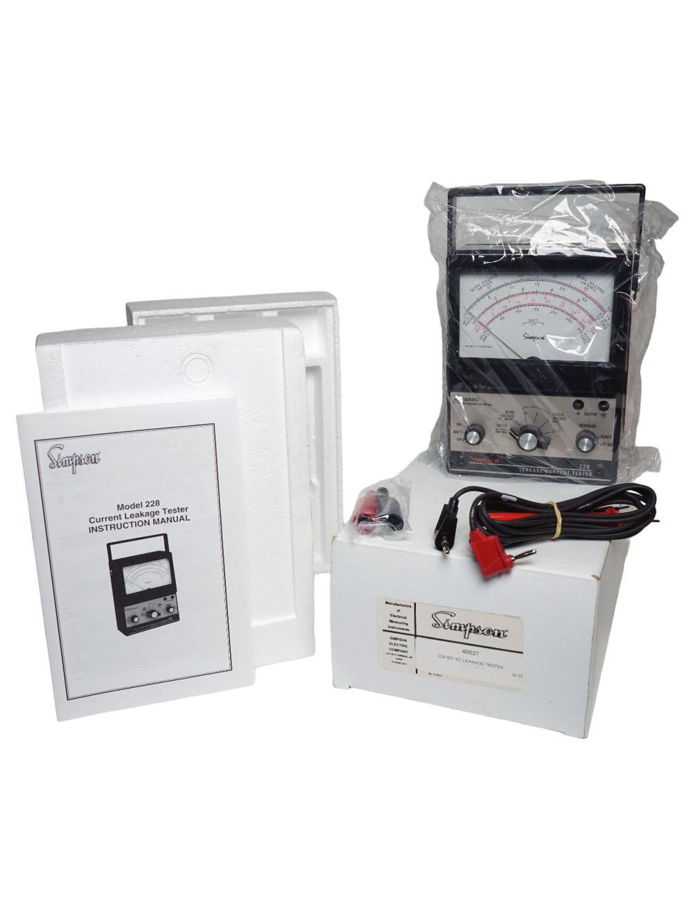 Simpson Electrical AC Current Leakage Tester Tool 228-IEC 40027 A/C Leak NEW NIB Sol International Medical