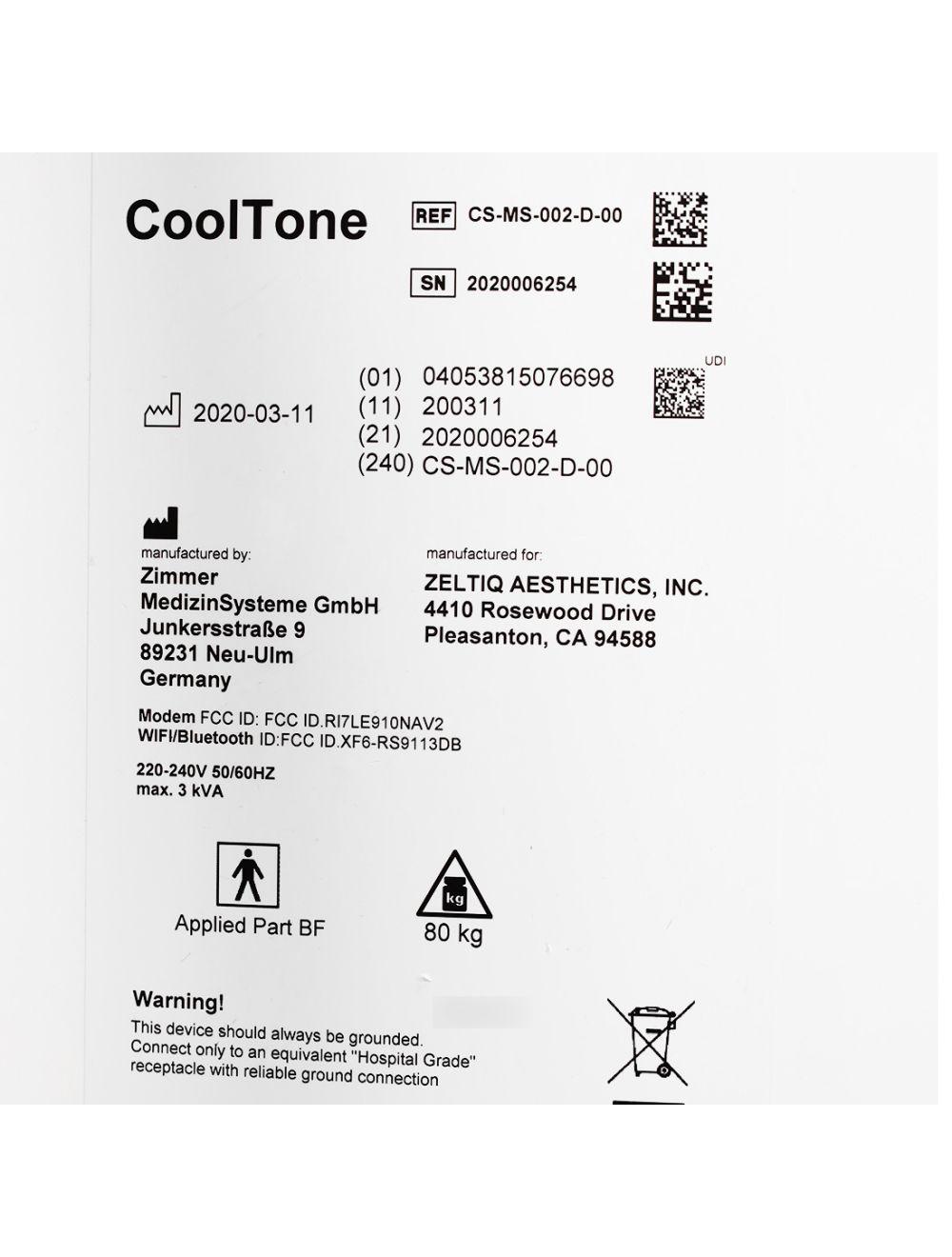 2020 Allergan CoolTone Body Contouring Sculpting Tone Muscle System Sol International Medical