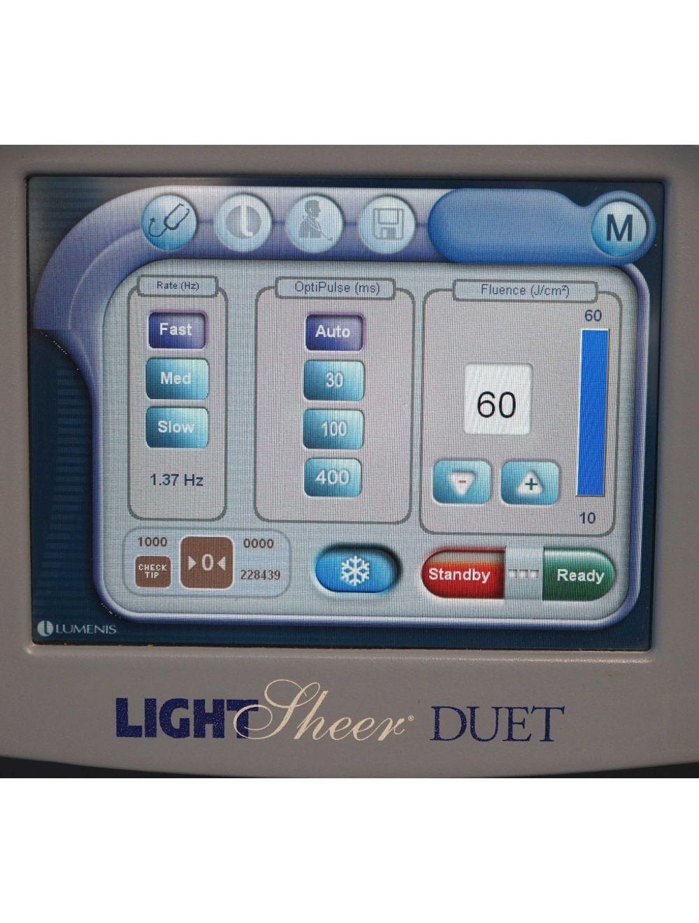 2010 Lumenis LightSheer Duet Laser ET HS 9x9mm 22x35mm Hair Removal Light Sheer