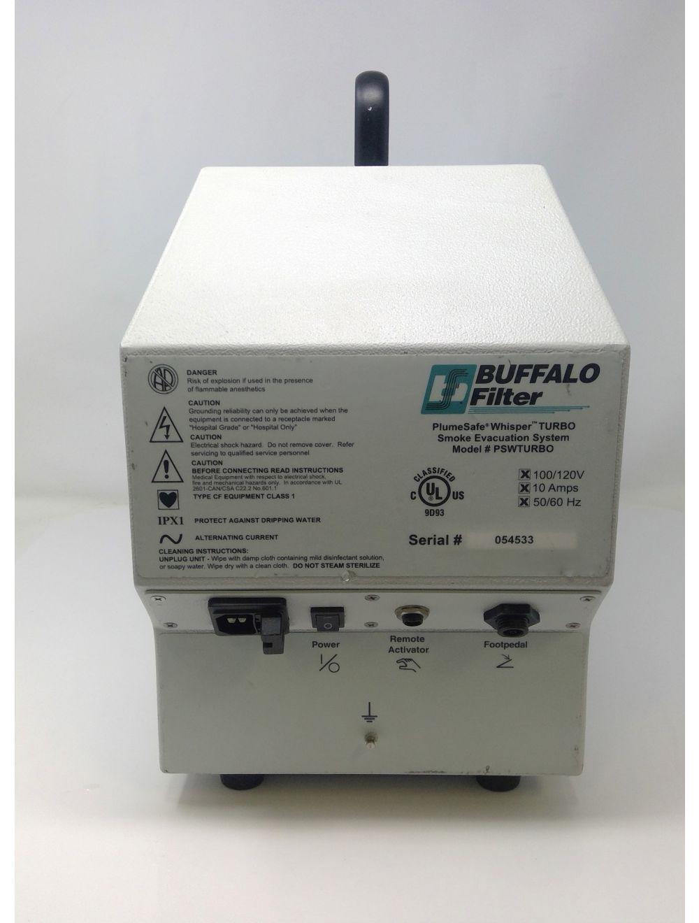 Buffalo Filter Plume Safe Whisper Turbo PlumeSafe RFID Smoke Evacuation System Sol International Medical