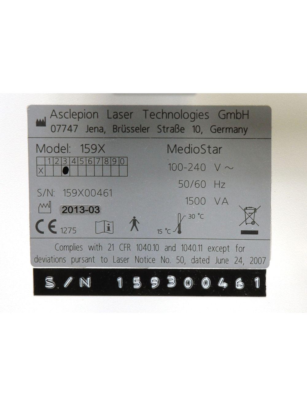 2013 Asclepion MedioStar NeXT Diode Laser System 810nm Hair Removal HR NXT 159X Sol International Medical