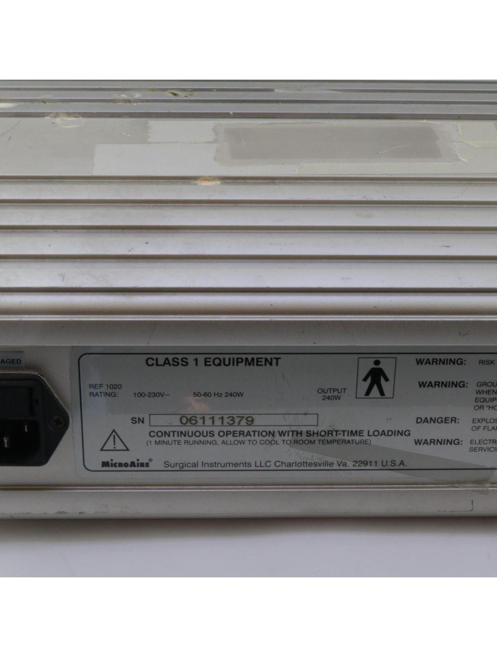 MicroAire PAL 1020 Power Assisted Reciprocating Fat Suction Cannula Console Only