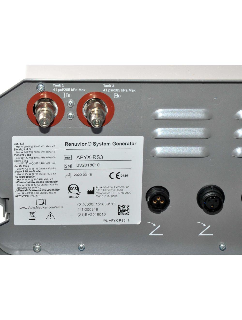 2020 Renuvion Electrosurgical Generator ESG Apyx-RS3 Medical Bovie J-Plasma RF InMode