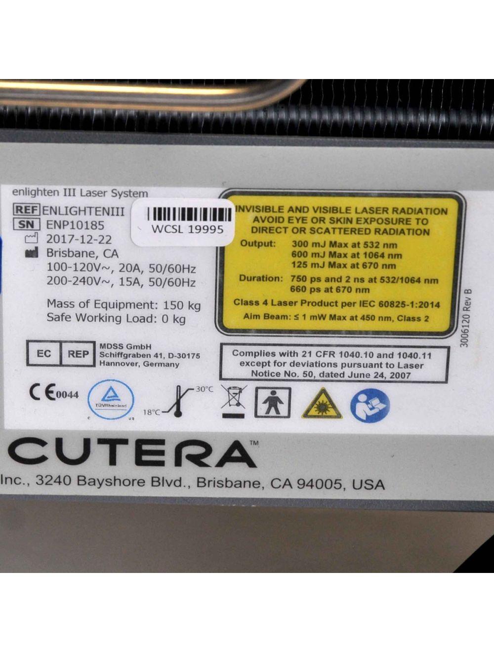 Cutera ENLIGHTEN III Tattoo Removal Benign Lesion Laser 532 670 1064nm Pico 2017