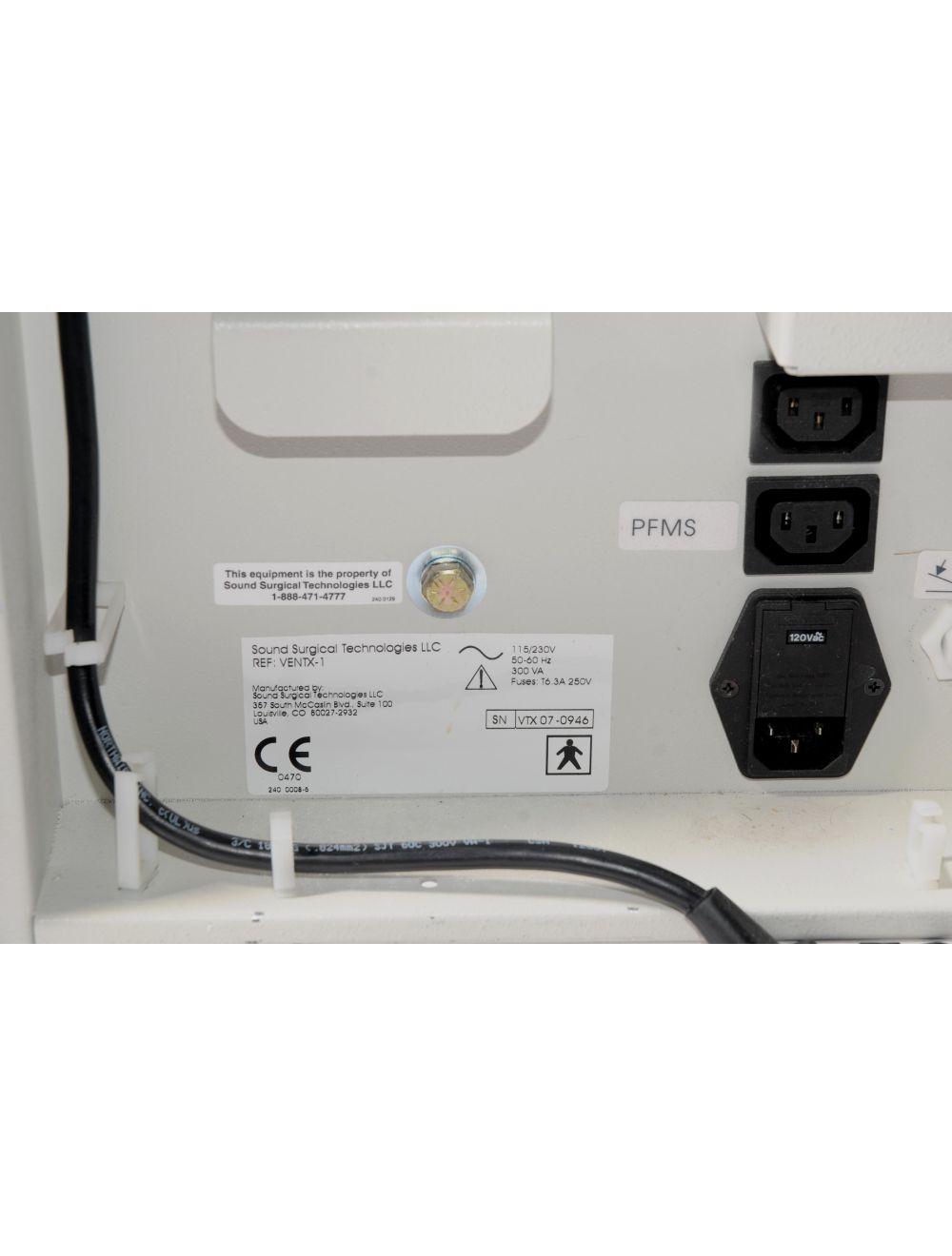 SOUND SURGICAL Technologies VENTX-1 RACK W/ PUMP Cart System Foot Switch Vent X Sol International Medical