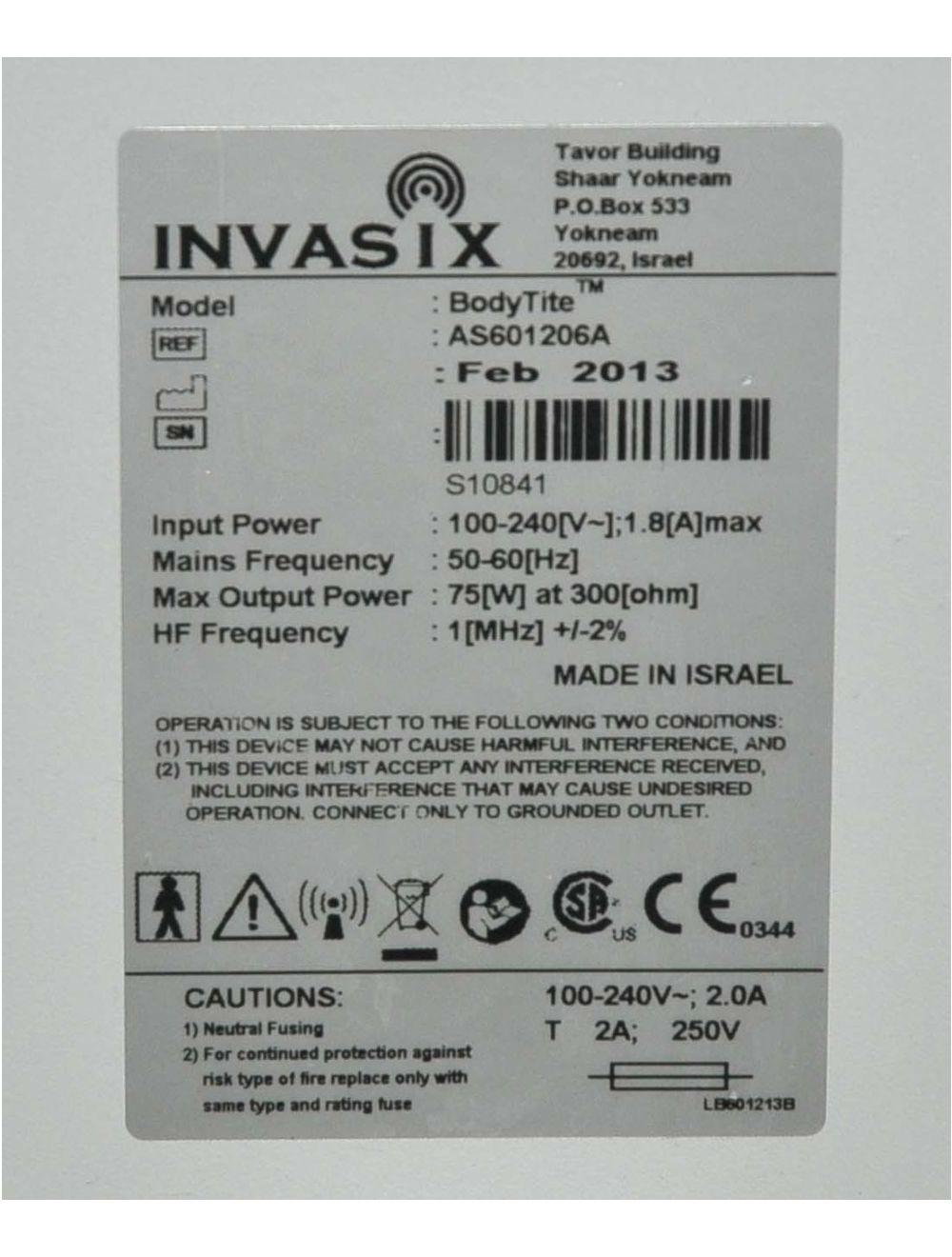 2013 Invasix BodyTite Fractora TiteFX BodyFX Fractional Restore Skin INMODE InMode