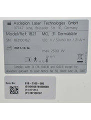 2017 Asclepion レーザー DERMABLATE MCL31 エルビウム YAG ジュリエット膣若返り