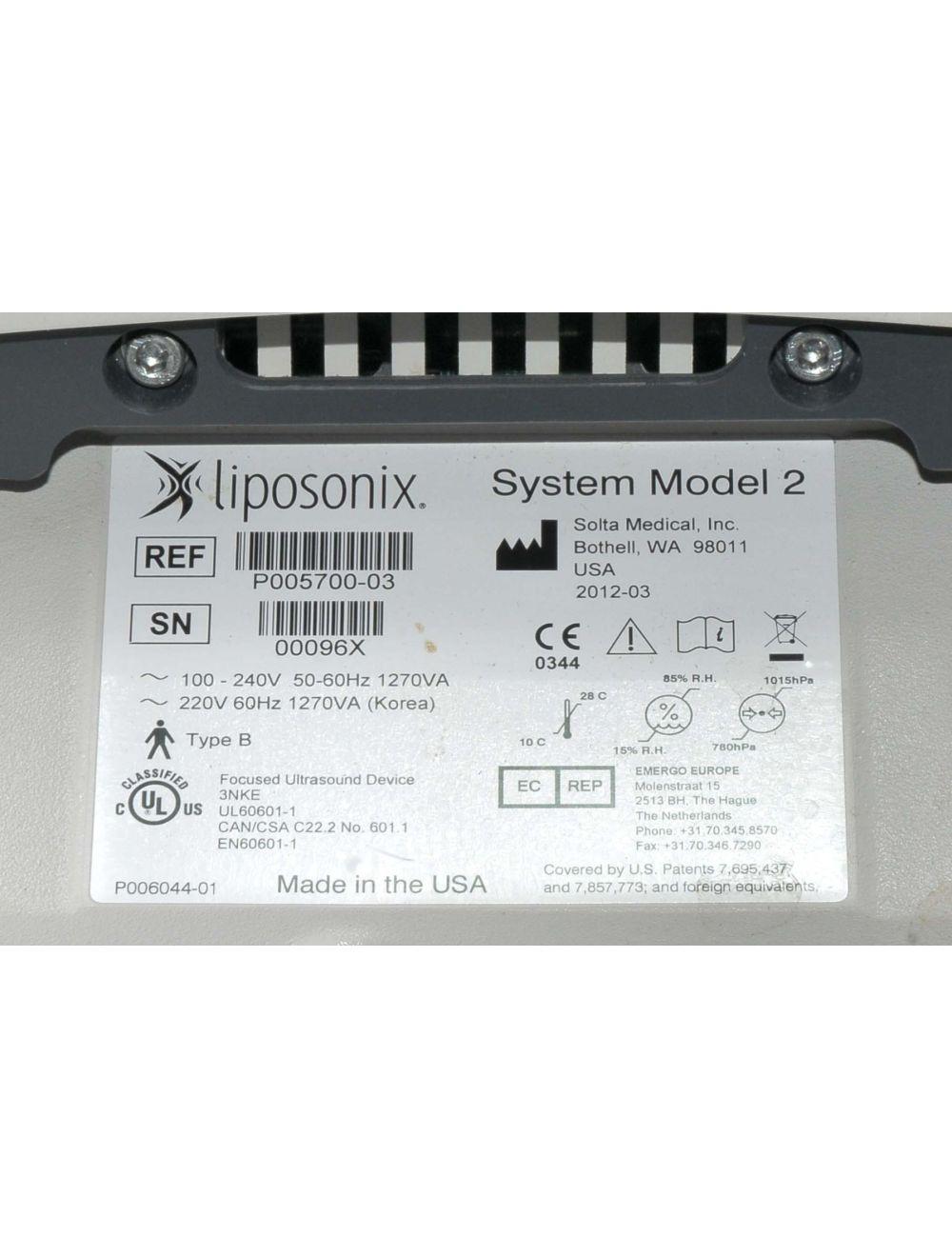 2012 SOLTA MEDICAL Liposonix Ultrasound Focused System Sonix Model 2 Solta Medical
