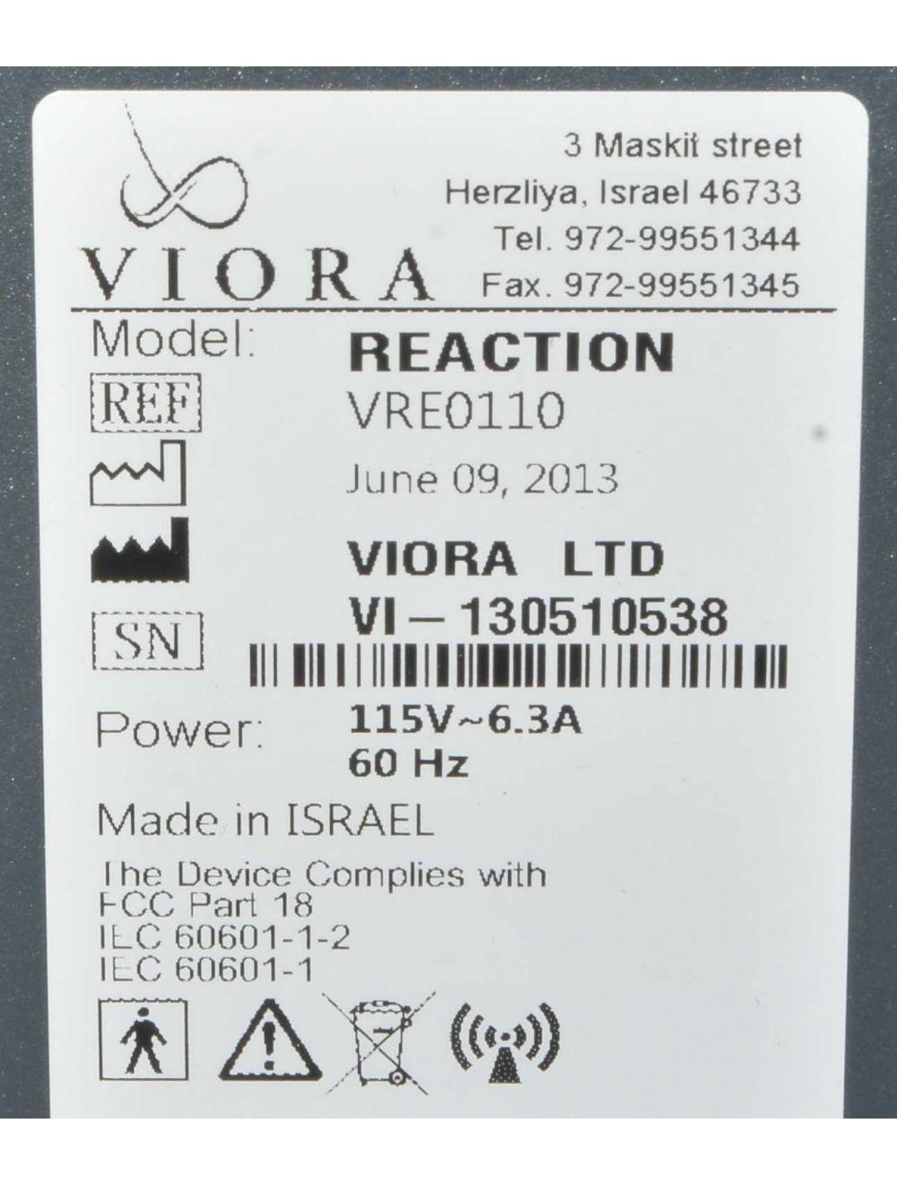 2013 Viora REACTION RF Skin Tightening Body Contouring Radio Frequency System Sol International Medical