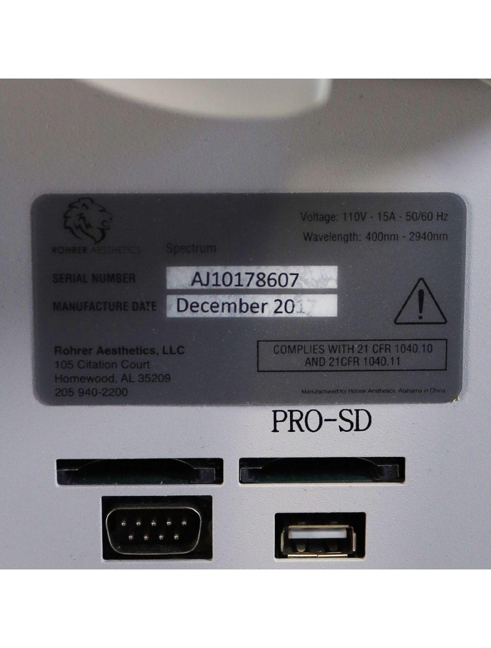 2017 Rohrer Aesthetics Spectrum Hair Tattoo Removal Multi Platform IPL Laser