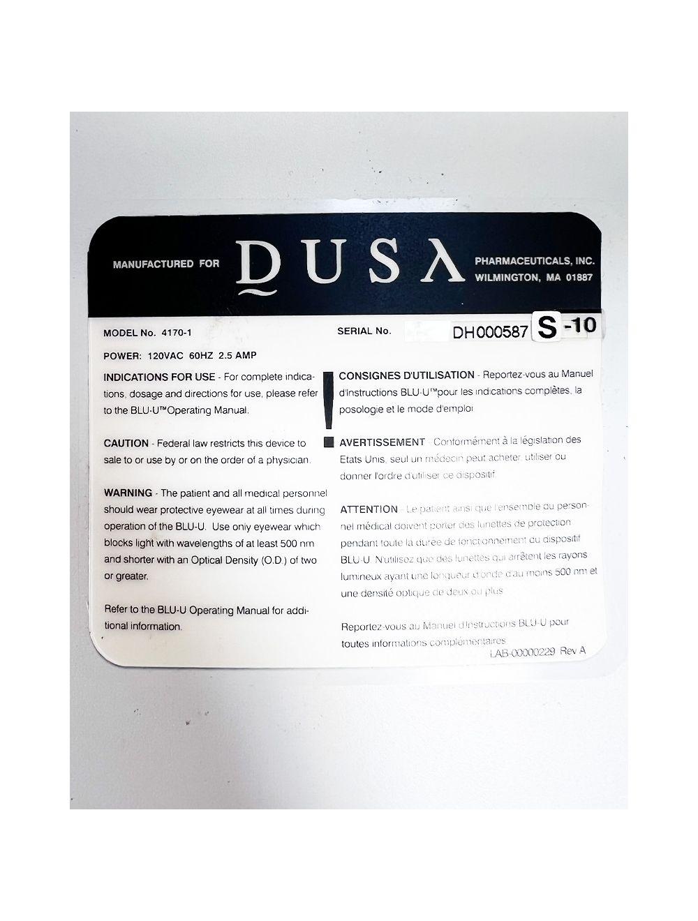 Dusa BLU Blue Light Photo Dynamic Light Therapy PDT Acne Sun Damage System