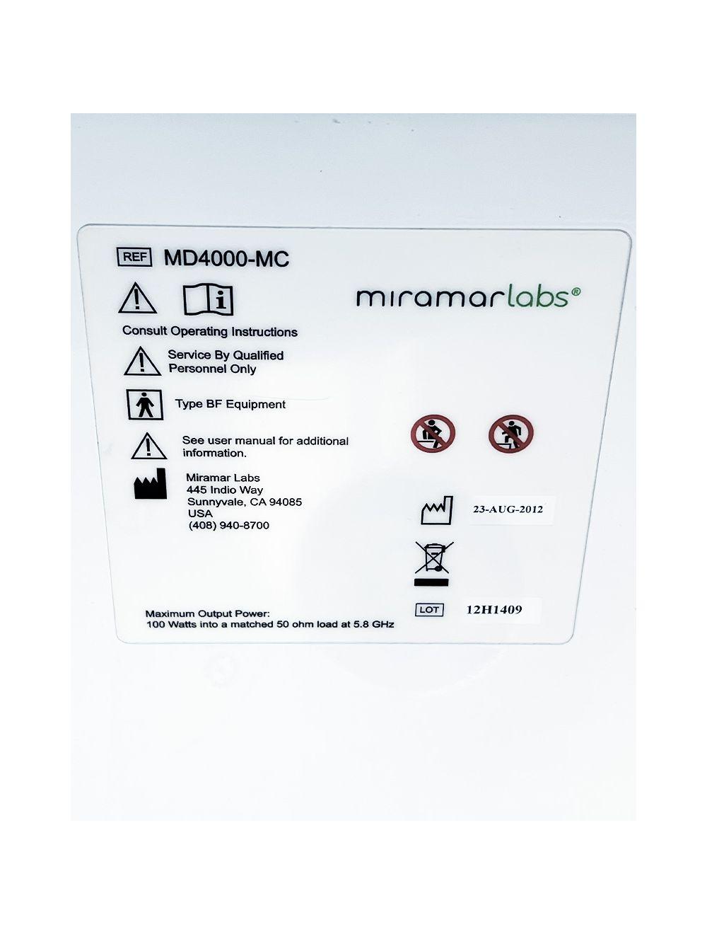 2012 Miramarlabs MiraDry MD4000-MC Sweat Odor Reduction Hyperhydrosis System