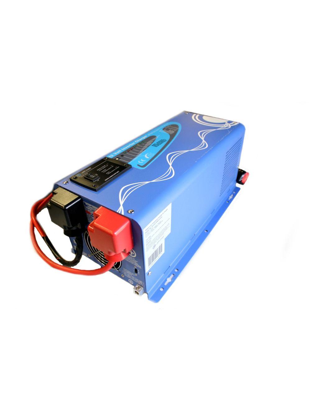 2000 Watt Pure Sine Inverter Charger 12Vdc to 120Vac Output and Battery Sol International Medical