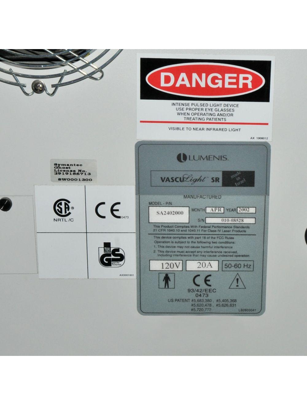 2002 Lumenis VASCULight SR IPL Laser Skin Rejuvenation w/2 Handpieces