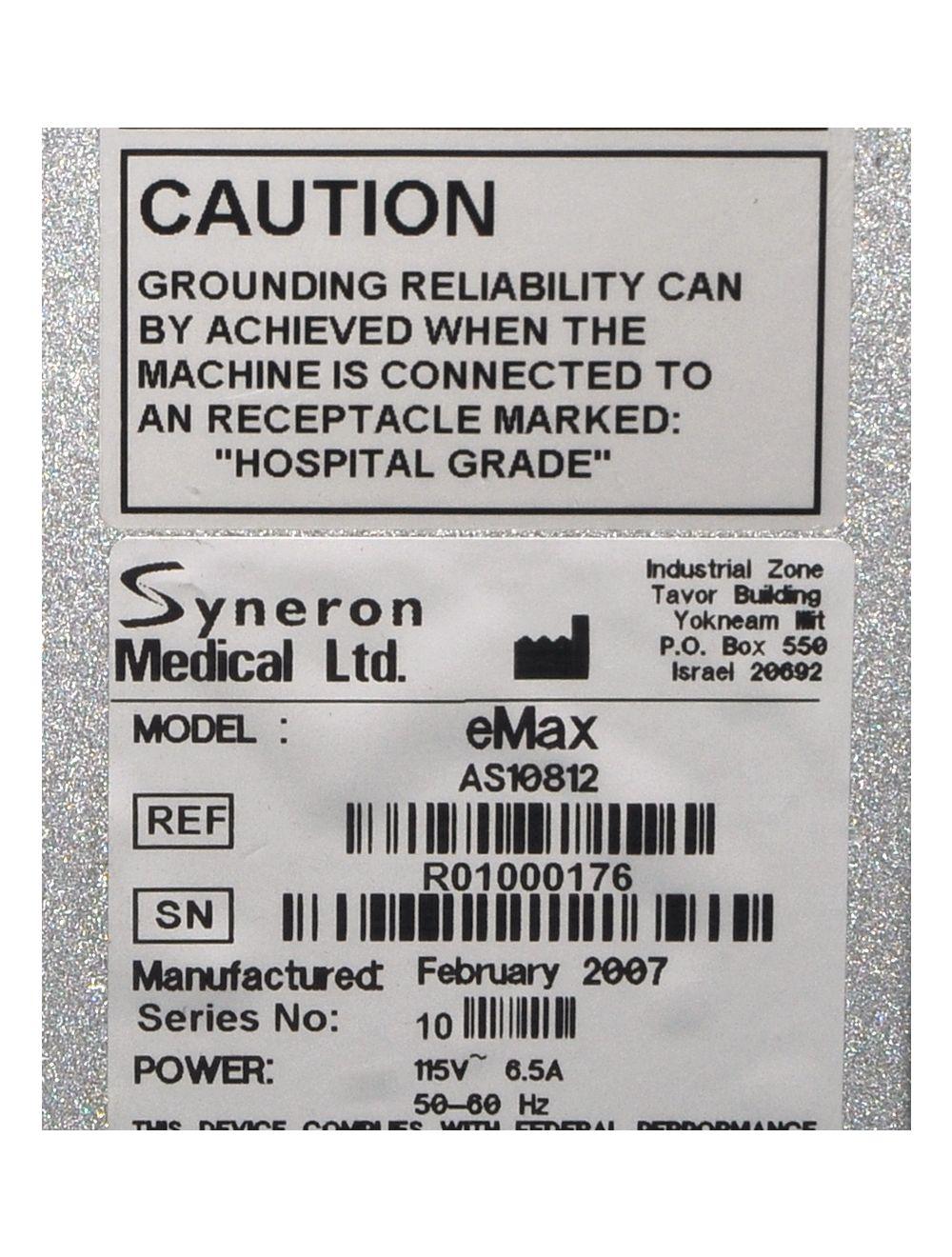 2007 Syneron eMax Laser Wrinkle Acne Rejuvenate Skin - ST SRA DSL AC MxIR WRA