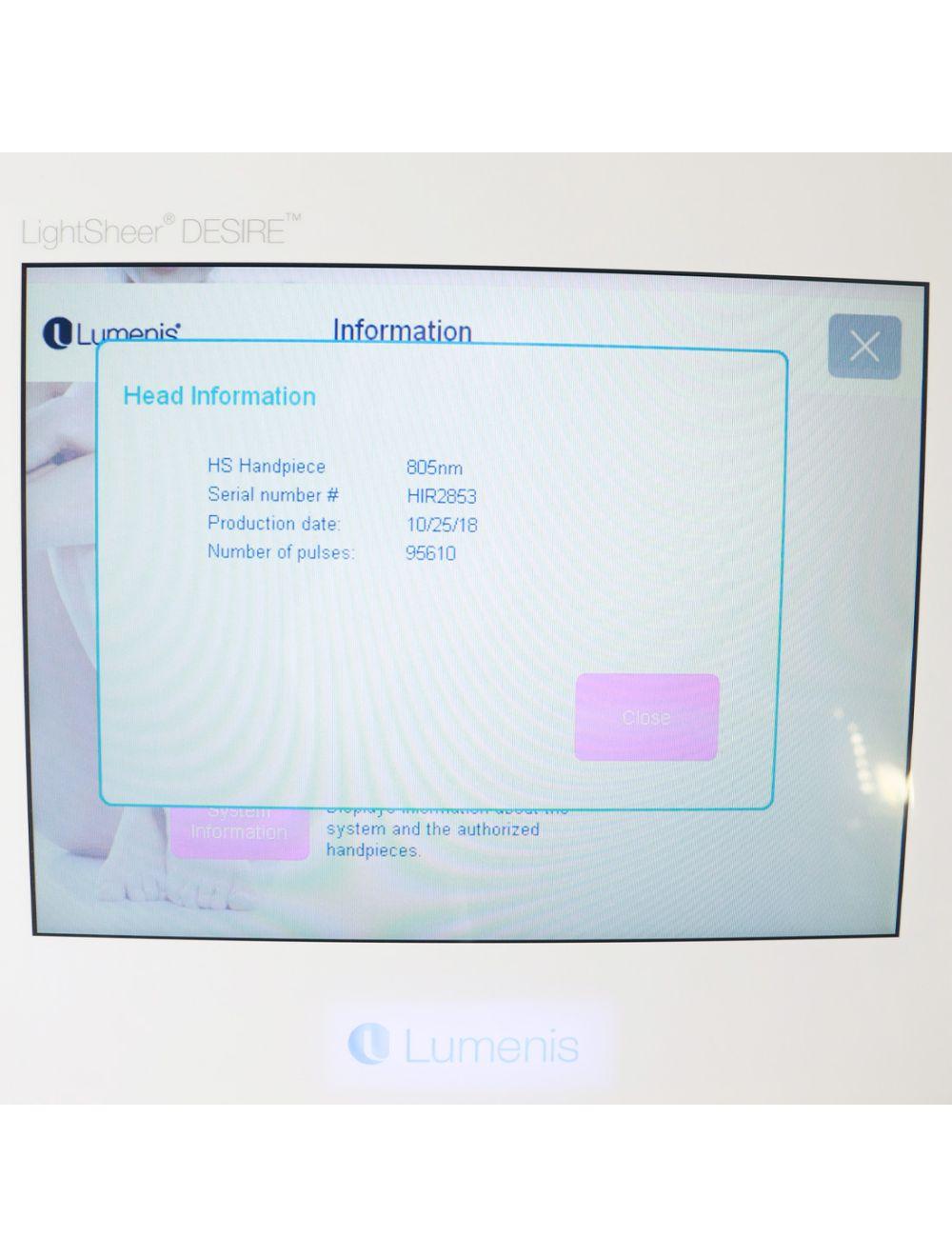 2018 Lumenis LightSheer Desire Diode Laser Hair Removal 3 Handpieces 