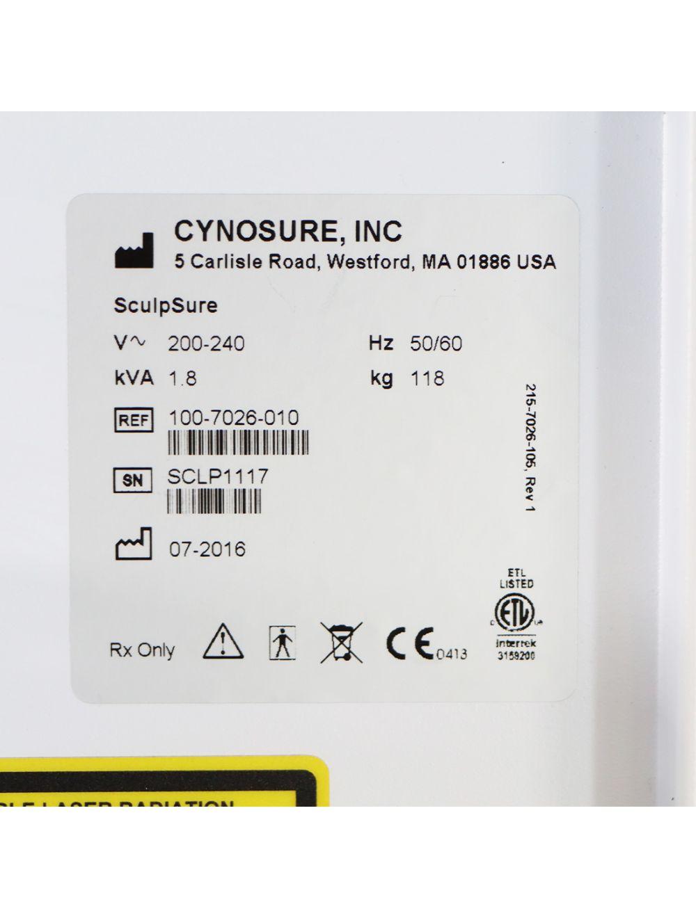 2016 Cynosure SculpSure 非侵入式 1060nm 二極體雷射塑身儀
