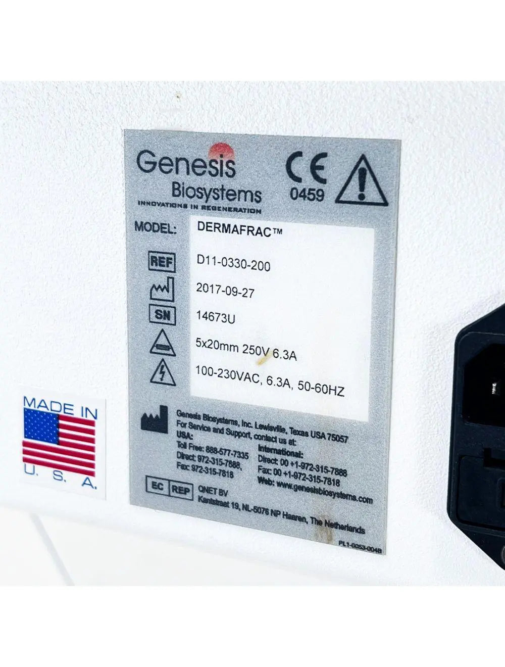 2017 Genesis DermaFrac Microdermabrasion Microneedling Skin Therapy LED Light