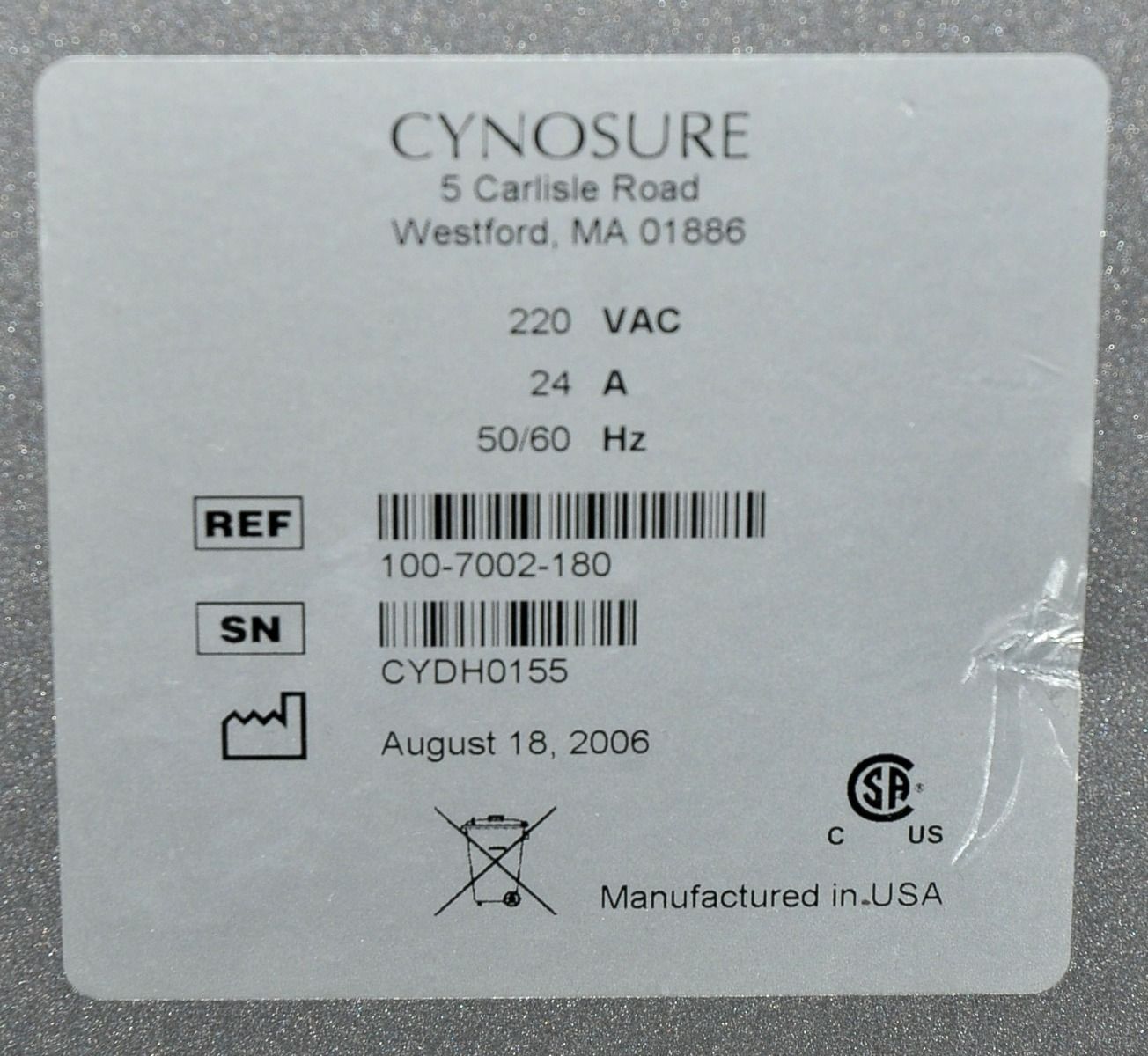 2006 Cynosure Cynergy MPX Nd:YAG Pulsed Dye Vascular Lesions Laser System