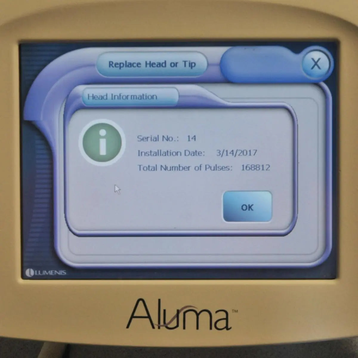 2008 Lumenis Aluma RF Vacuum Wrinkle Fine Line Skin Tightening RadioFrequency Lumenis